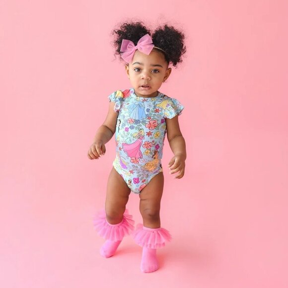 NWT Posh Peanut Disney Princess Ruffled Cap Sleeve Basic Bodysuit size 0-3M - Picture 3 of 5